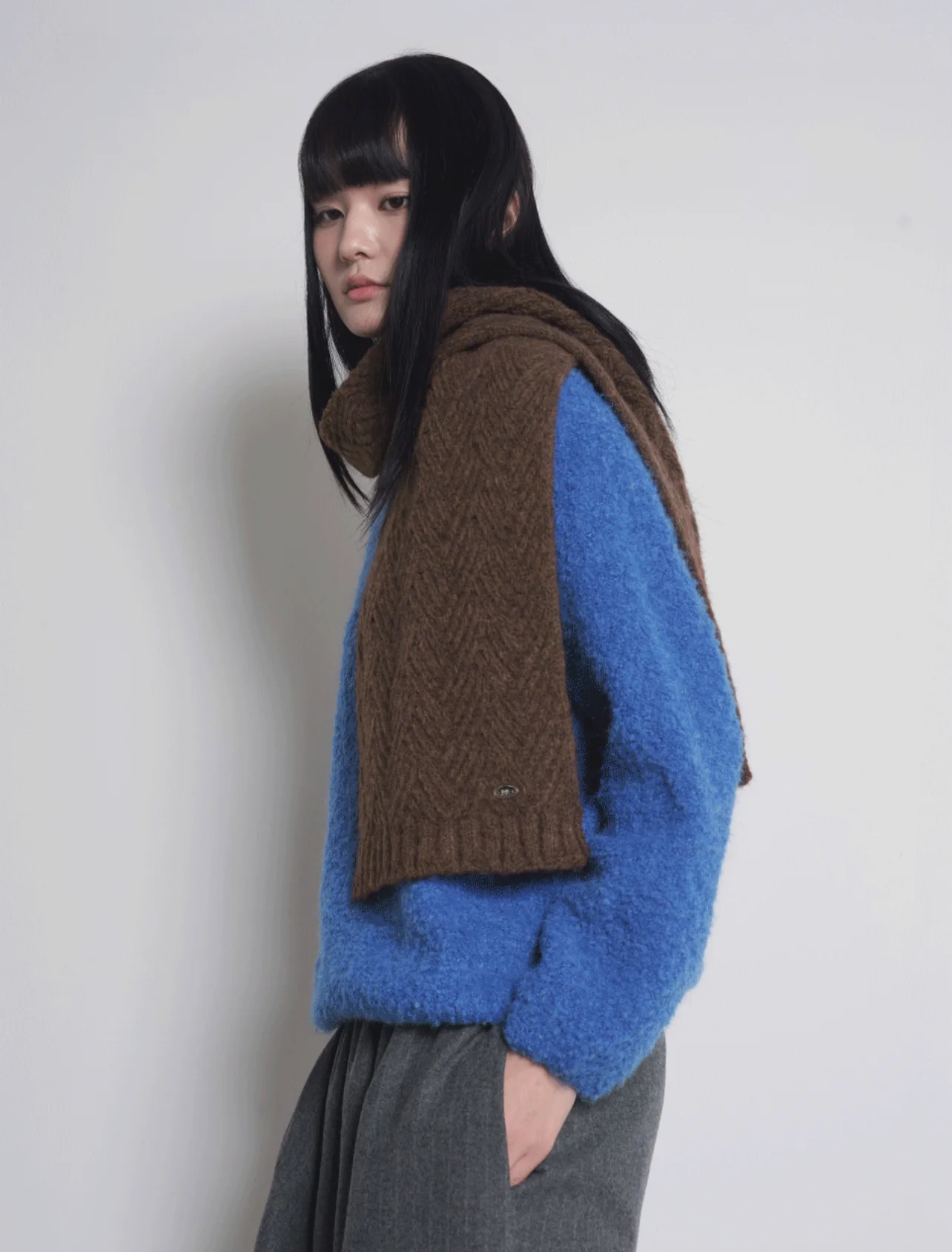 HERRINGBONE KNIT SCARF - Image 3
