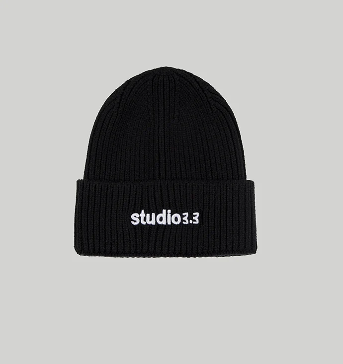 3.3 STUDIO LOGO RIBBED BEANIE - Image 2