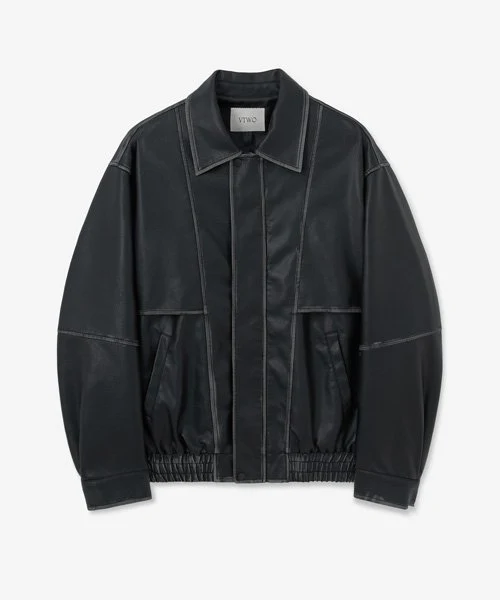 8124#VINTAGE WASHING LEATHER JACKET - Image 2
