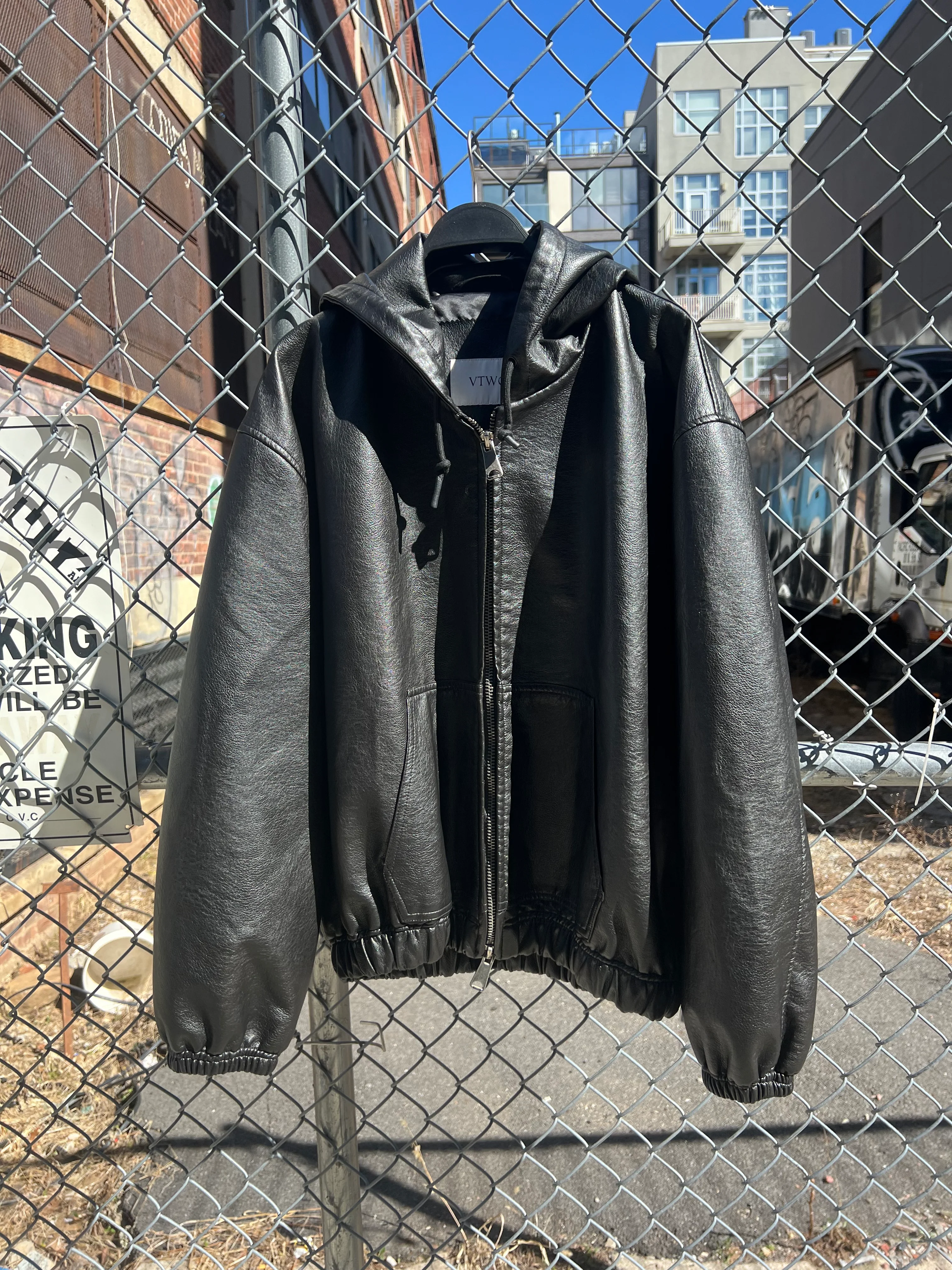 8198 NATURAL WASHED LEATHER HOODED JACKET