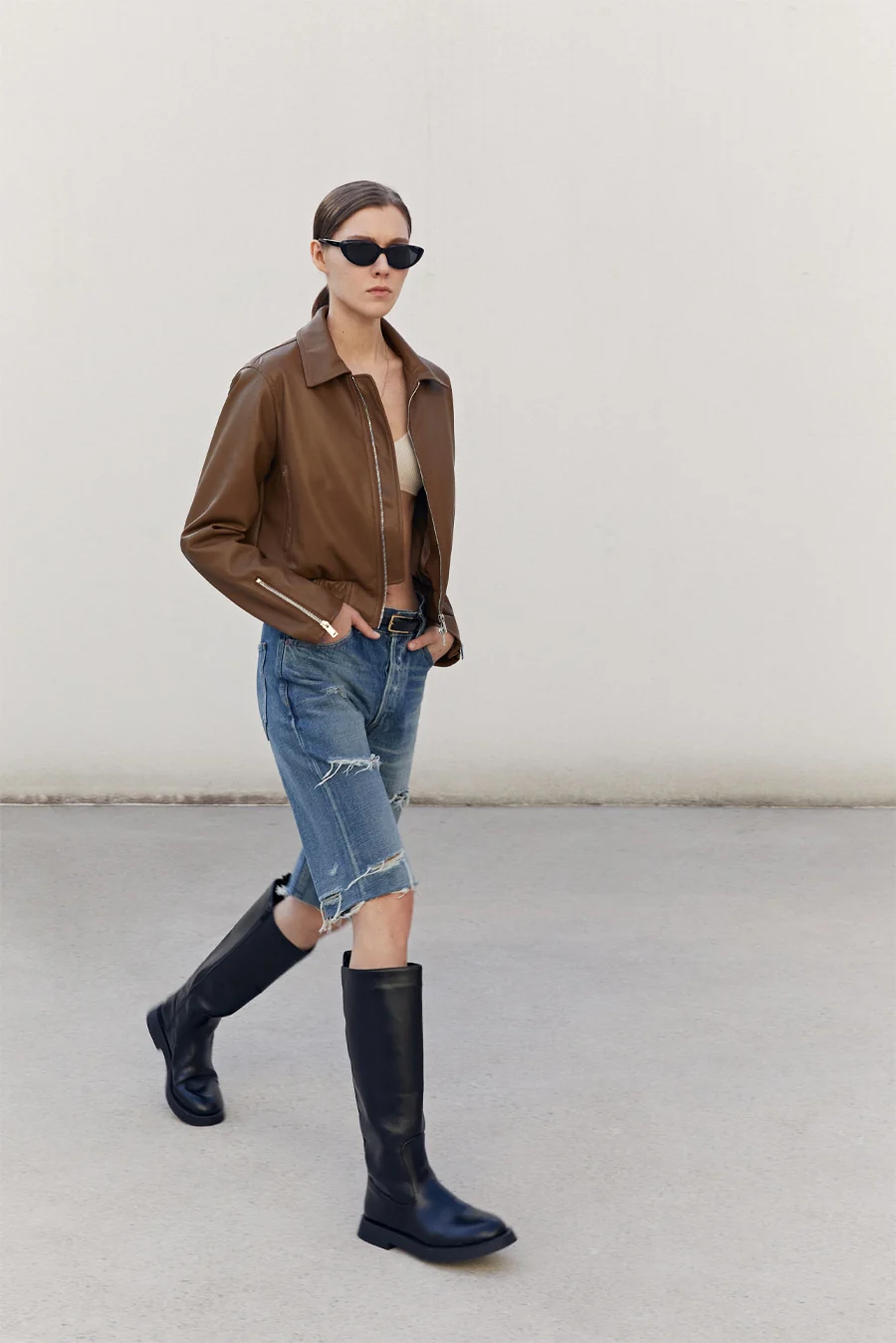 #9020 VEGAN LEATHER SINGLE BANDING JACKET - Image 2