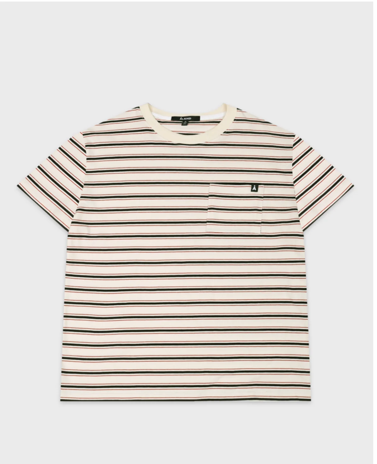 ALAND A LOGO STRIPED POCKET T-SHIRT