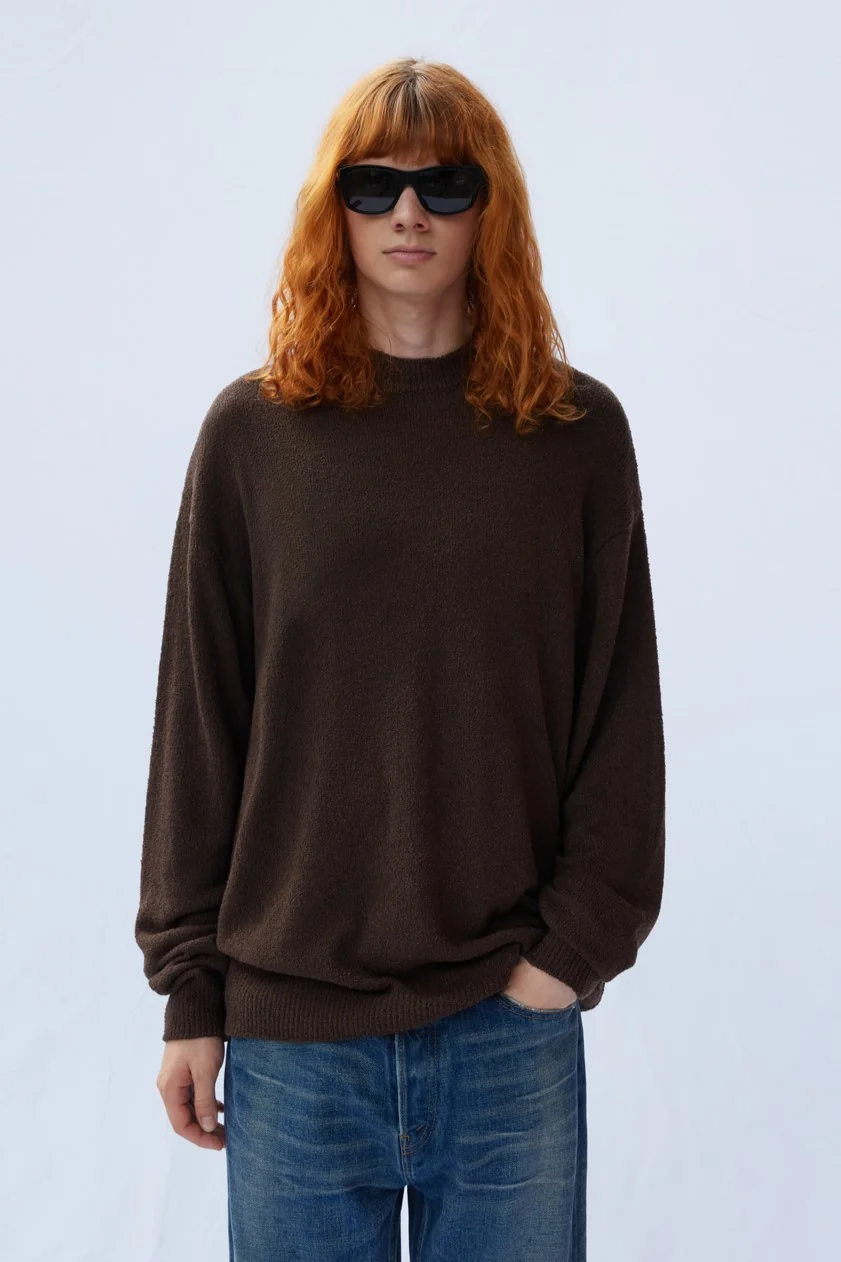 BOUCLE ROUND KNIT SWEATER