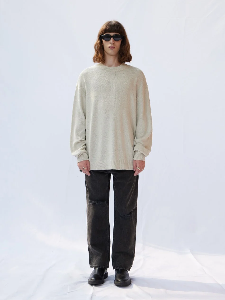 BOUCLE ROUND KNIT SWEATER - Image 4