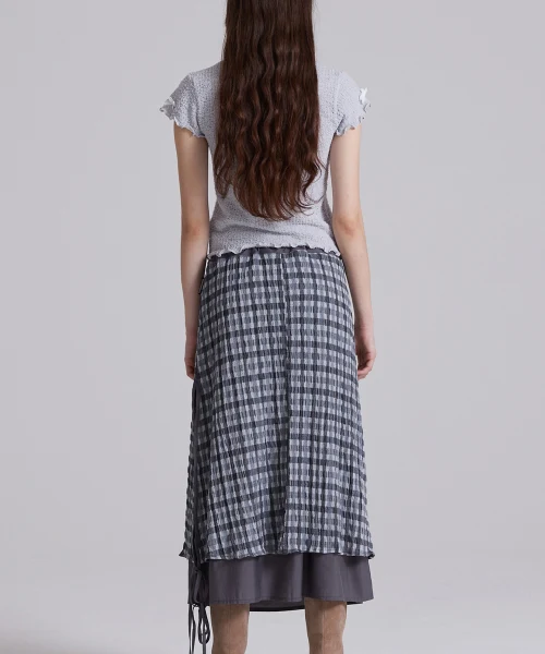 CHECK DOUBLE SKIRT - Image 8