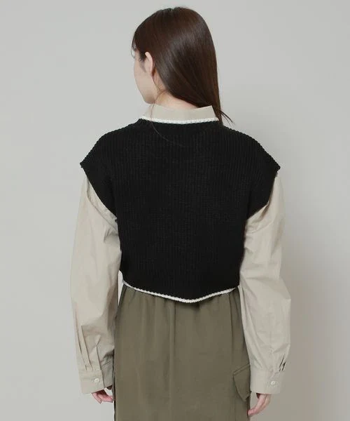 CROPPED KNIT VEST - Image 5