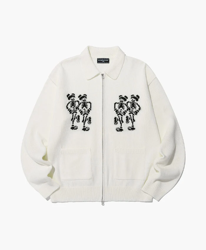DANCING SKELETONS ZIP POLO KNIT - Image 5