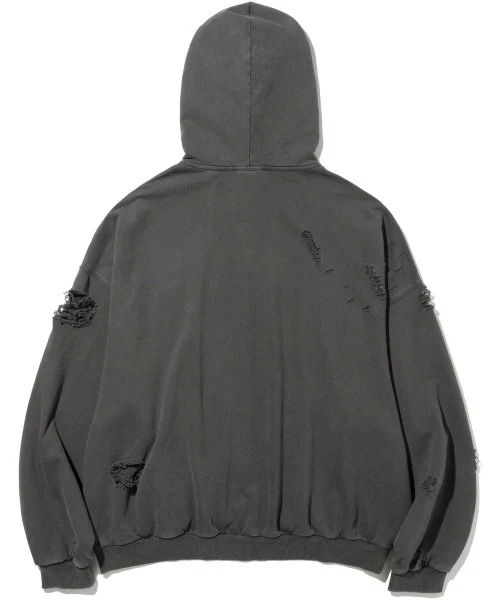 DESTROYED N4ND WILD LOGO PIGMENT HOOD ZIP UP - Image 5
