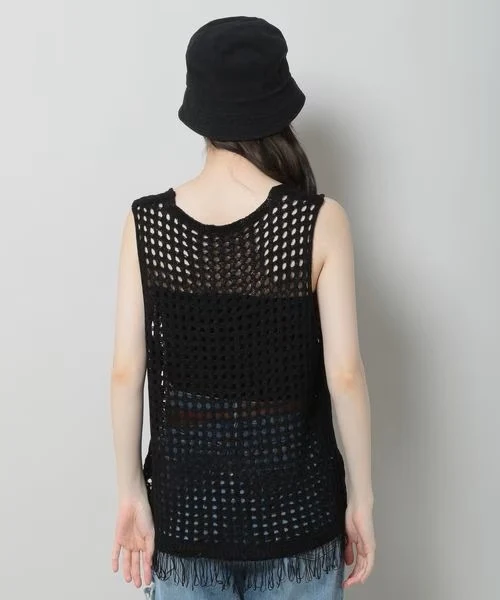 LAYERED FRINGE KNIT VEST - Image 3