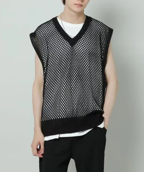 MENS MESH KNIT VEST - Image 2