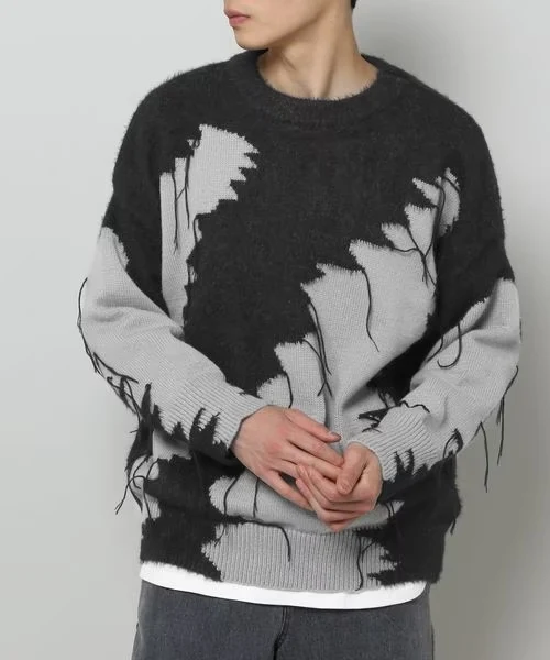 MEN'S PATTERN MIXED SWEATER
