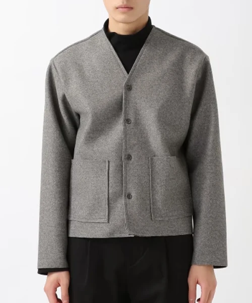 MEN'S WOOL RAW EDGE CARDIGAN