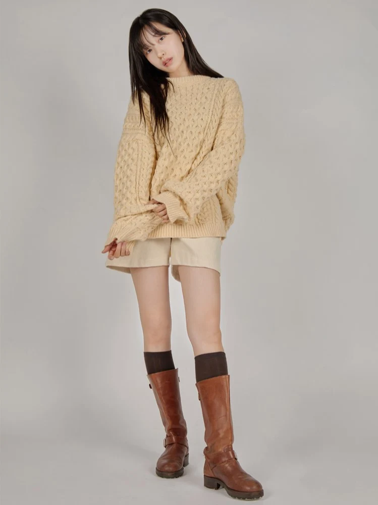 OVER FIT CABLE KNIT - Image 2