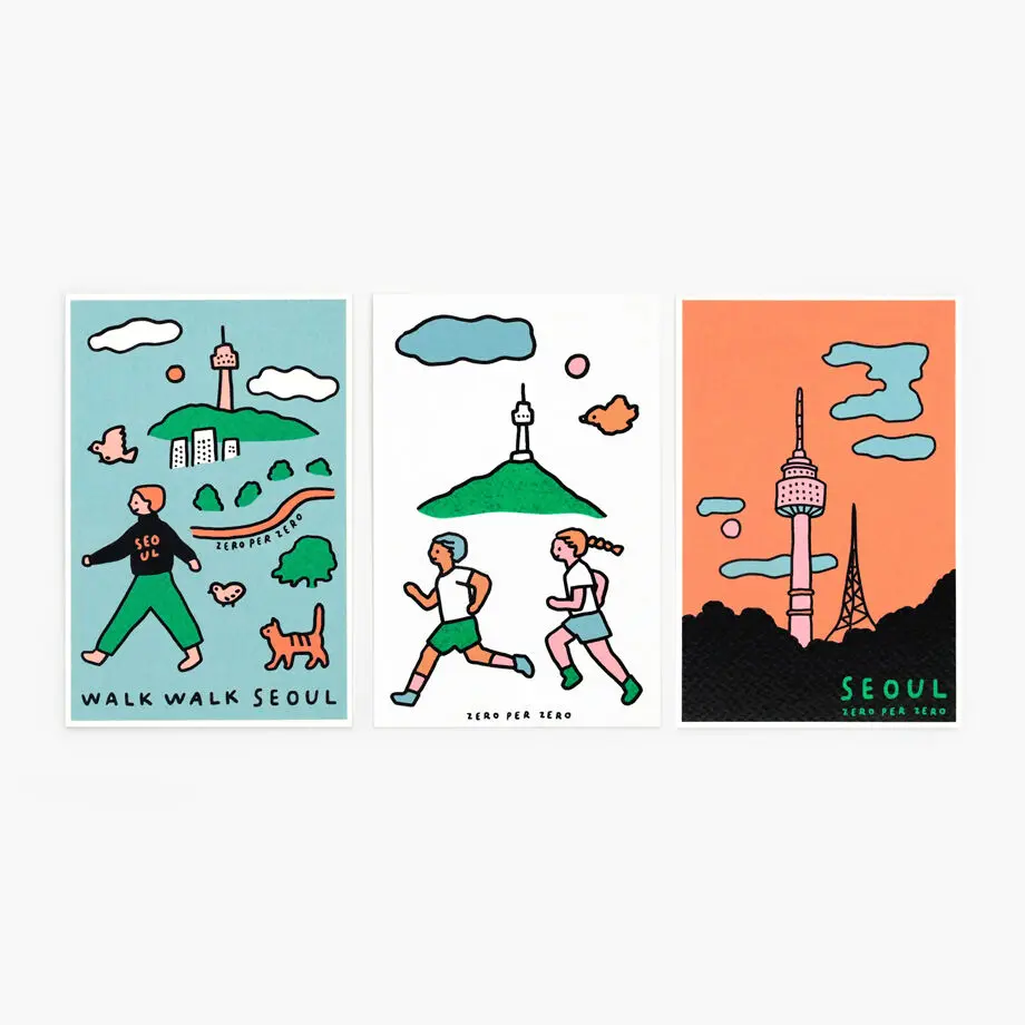 SILK SCREEN POSTCARDS (7EA) SEOUL - Image 2