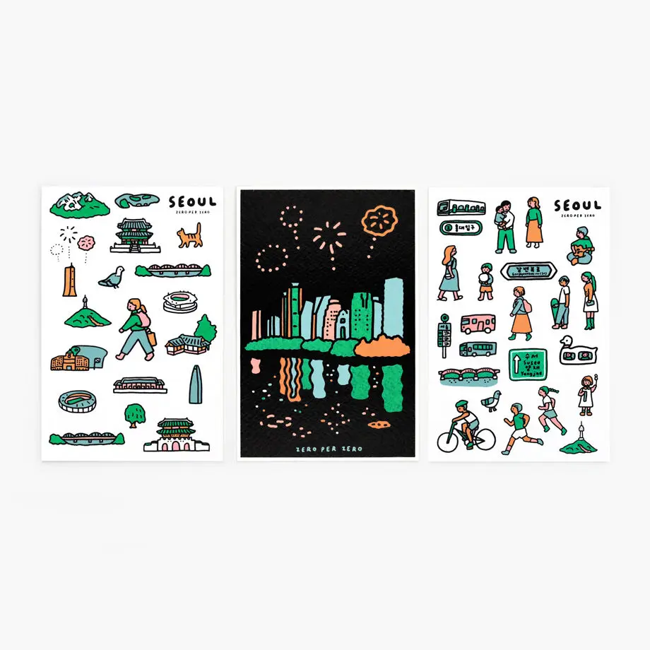 SILK SCREEN POSTCARDS (7EA) SEOUL - Image 3