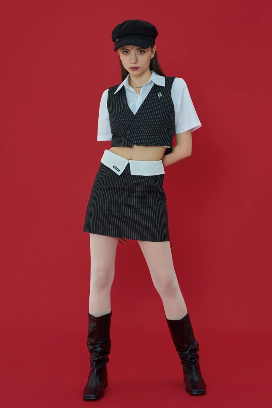 STRIPE LAYERED MINI SKIRT - Image 2