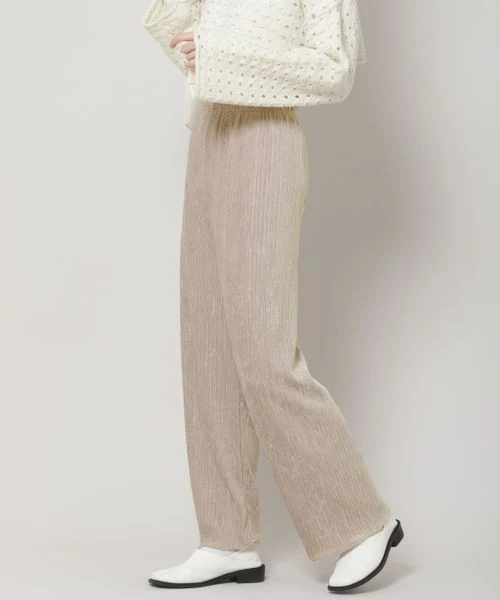 VELVET PLEATED SLIM PANTS - Image 3