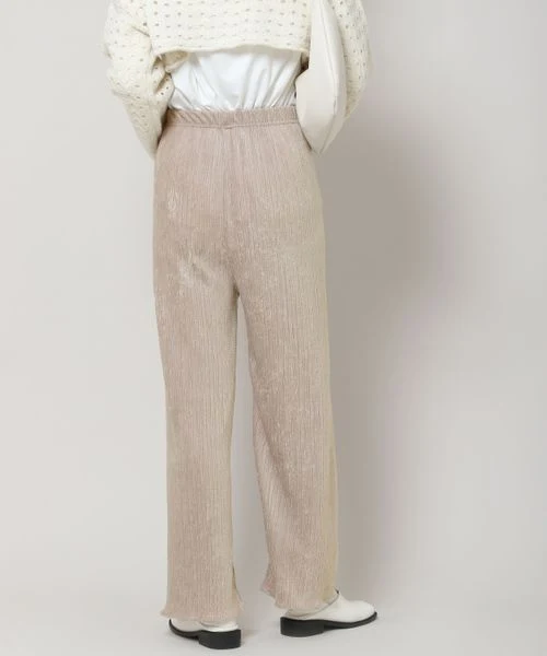 VELVET PLEATED SLIM PANTS - Image 4