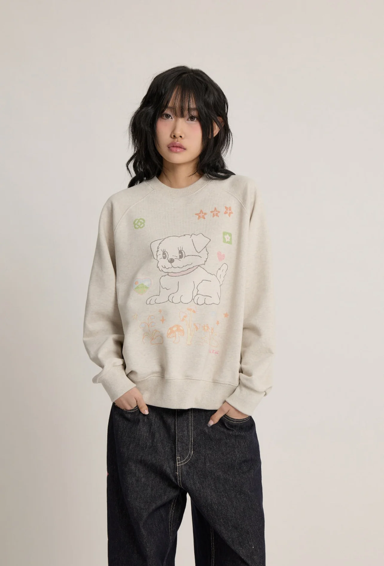VINTAGE GOOREUM DRAWING RAGLAN SWEATSHIRT - Image 4